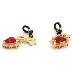 Generique Pince-Tétons Heart Diamond Rouge